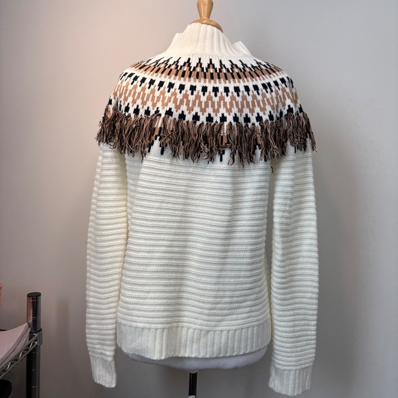 MINKPINK Fair Isle Fringe Sweater Size M - Picture 4 of 12